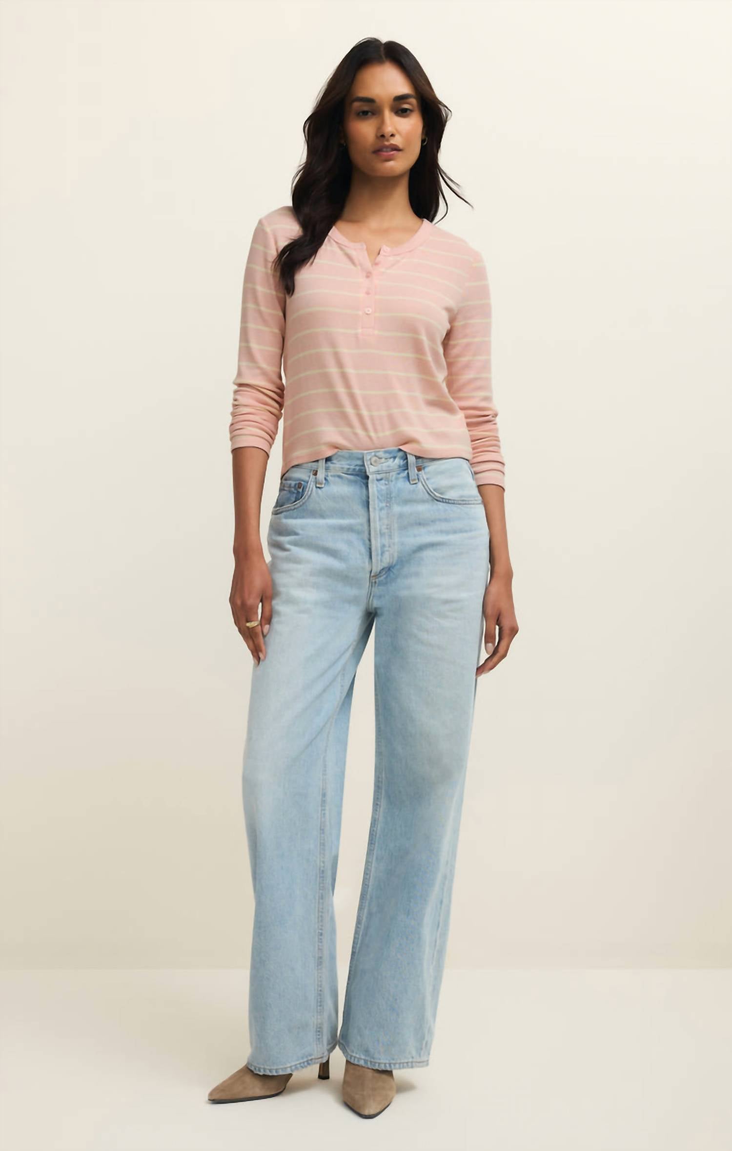Z Supply - Ferris Cropped Striped Henley Top