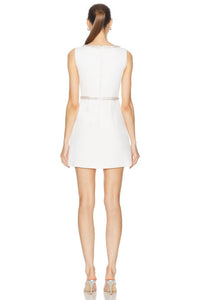 Self-Portrait - Diamante Bow Trim Mini Dress