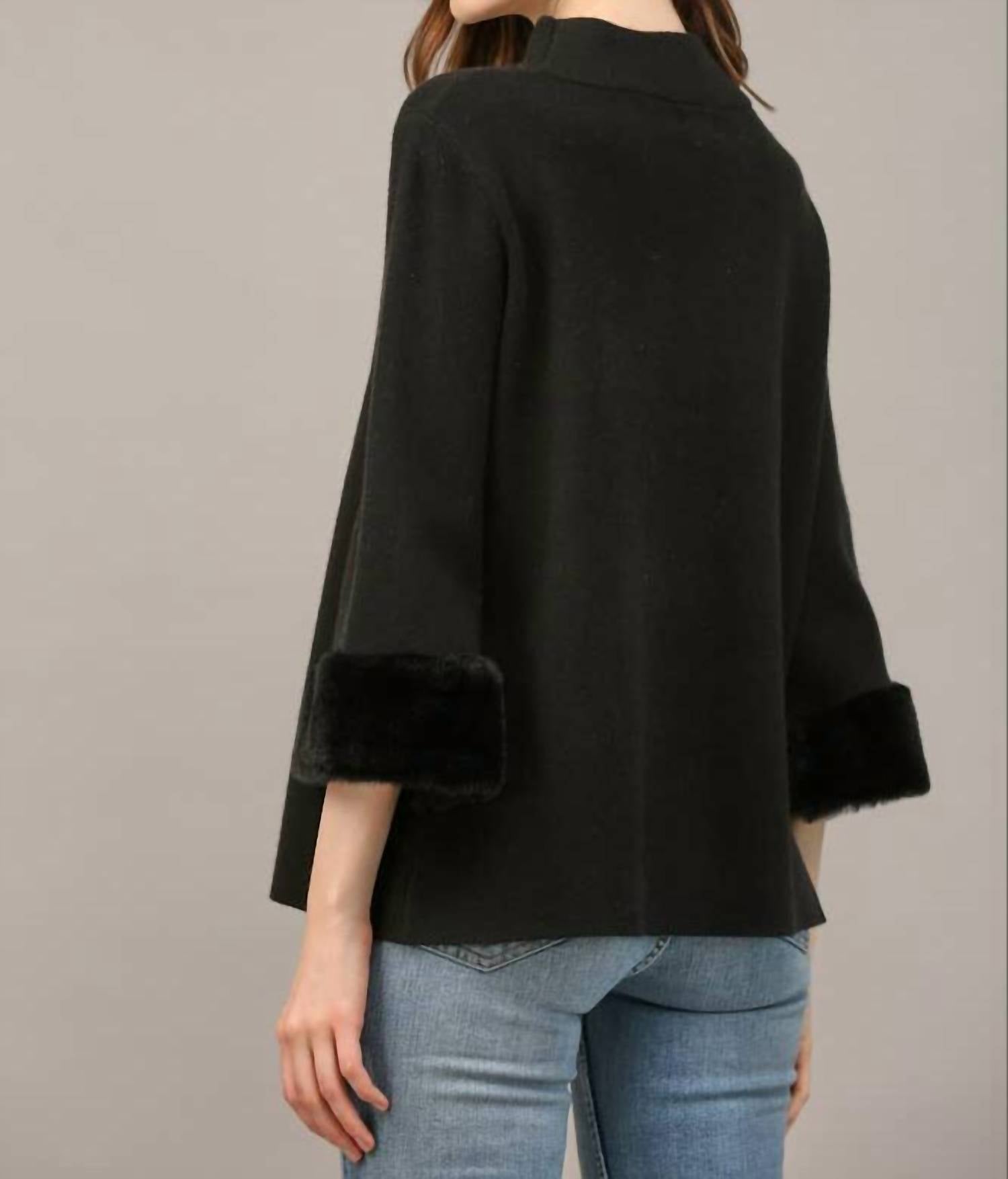 Fate - Annie Fur Sleeve Detail Sweater Top