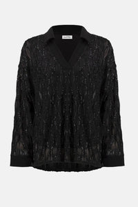 Joseph Ribkoff - Lurex Cascade And Silky Knit Boxy Top