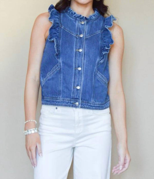 Listicle - Denim Ruffle Vest