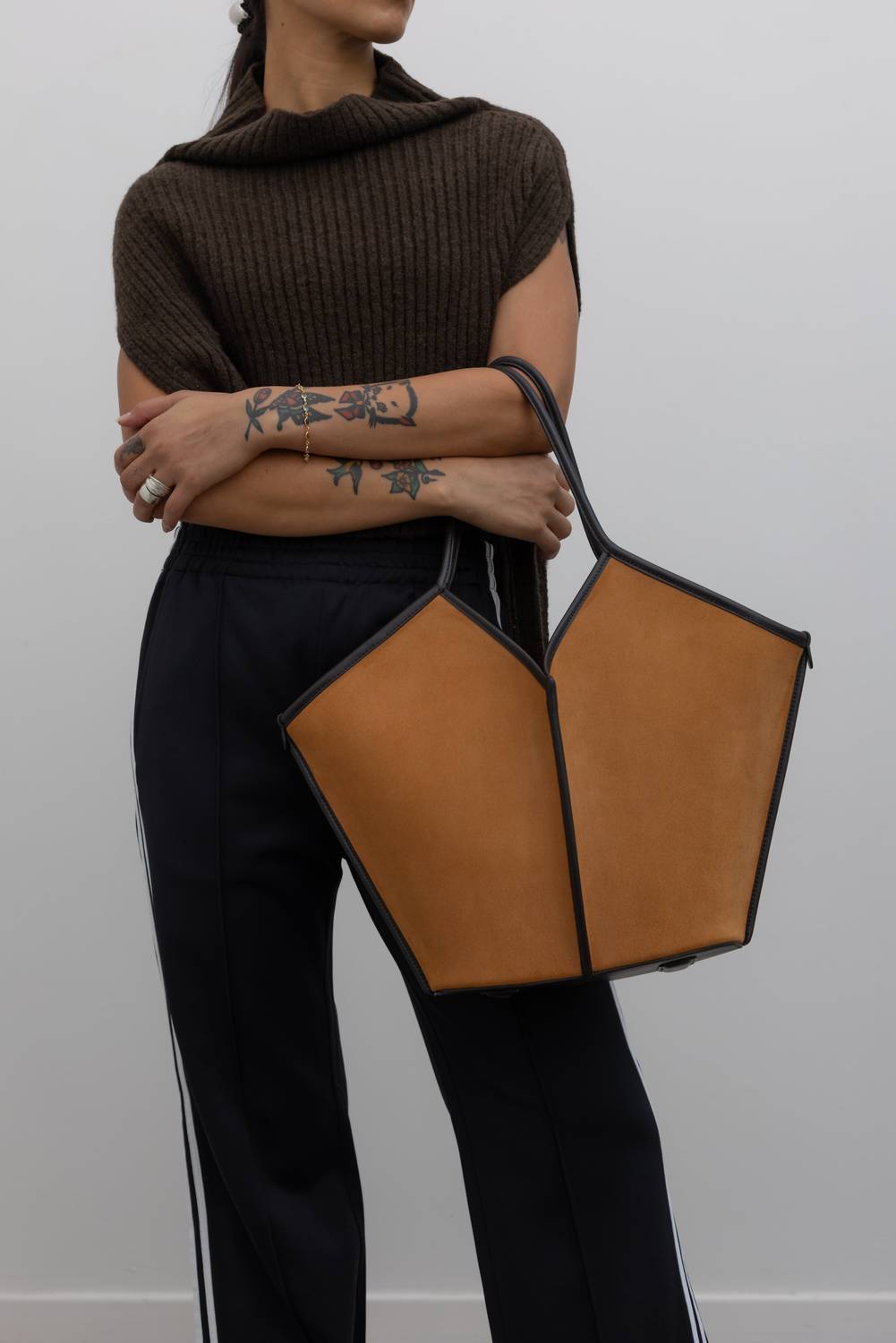 Hereu - Women's Calella Suede Trim Tote Bag