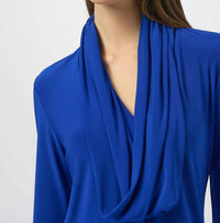 Joseph Ribkoff - Cowl Neck Long Sleeves Fitted Top