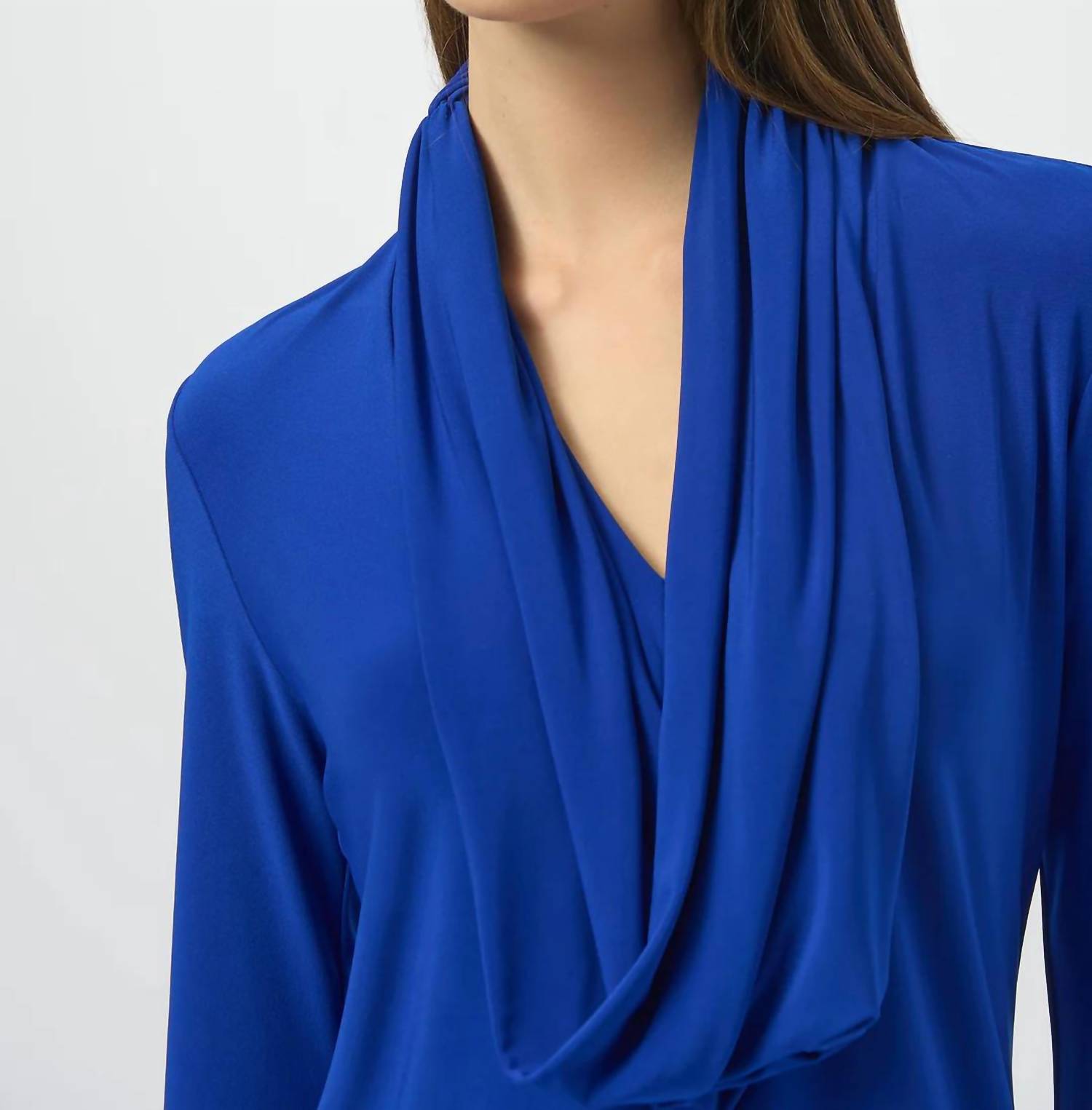 Joseph Ribkoff - Cowl Neck Long Sleeves Fitted Top