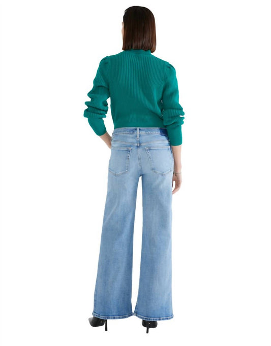 Romi Mid Rise Stretch Wide Leg Jean