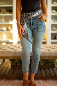 KUT FROM THE KLOTH Reese High Waist Crop Skinny Jeans in electric - women's jeans - alternate view