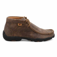 TWISTED X Kid's Chukka Driving Moc Shoes in bomber brown - kids' sneaker - detail view