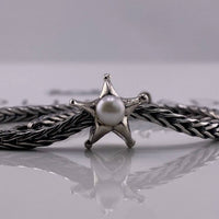 Trollbeads Cancer & Pisces Pearl Star Sterling Bead in silver - women's jewelry - detail view