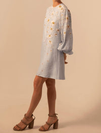 Kleid Fiorella Mini Dress in daisy baby blue - women's dress - alternate view