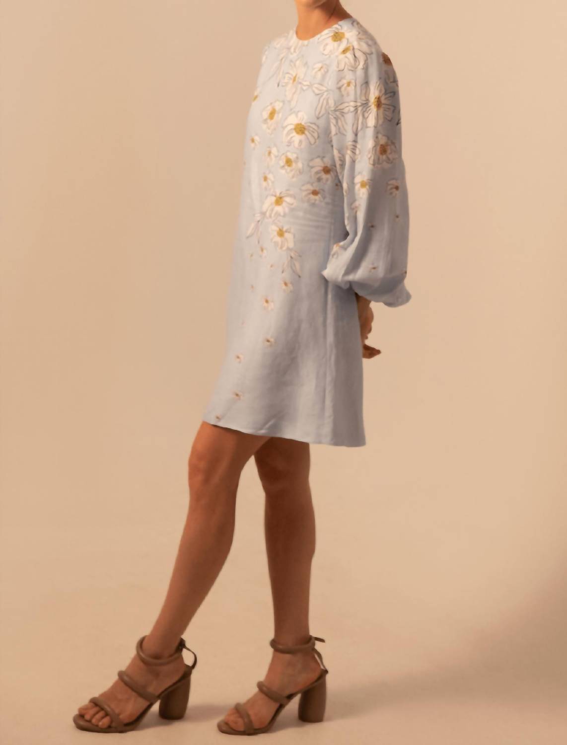 Kleid Fiorella Mini Dress in daisy baby blue - women's dress - alternate view