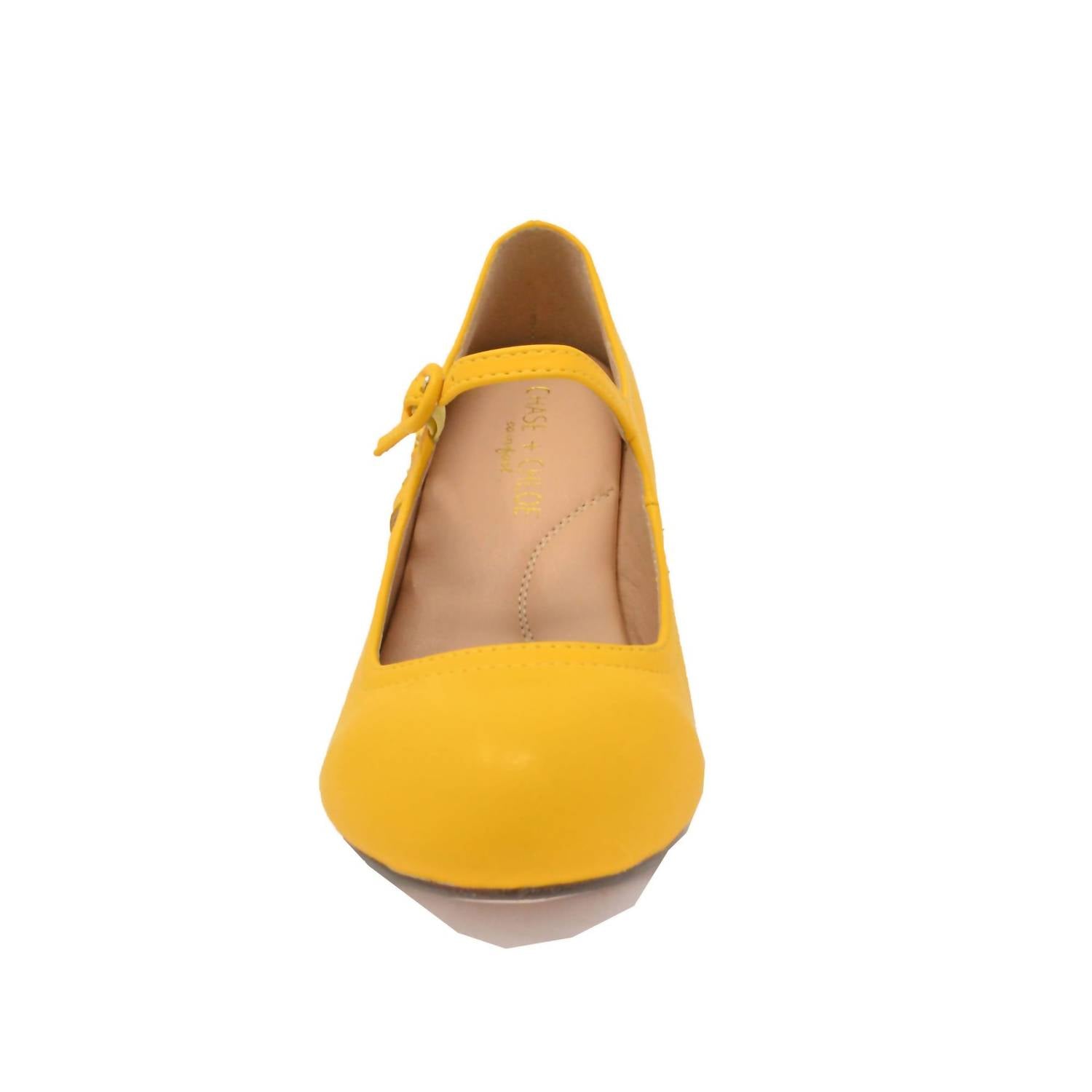 Chase + Chloe - Women's Kimmy-21 Round Toe Pierced Mid Heels