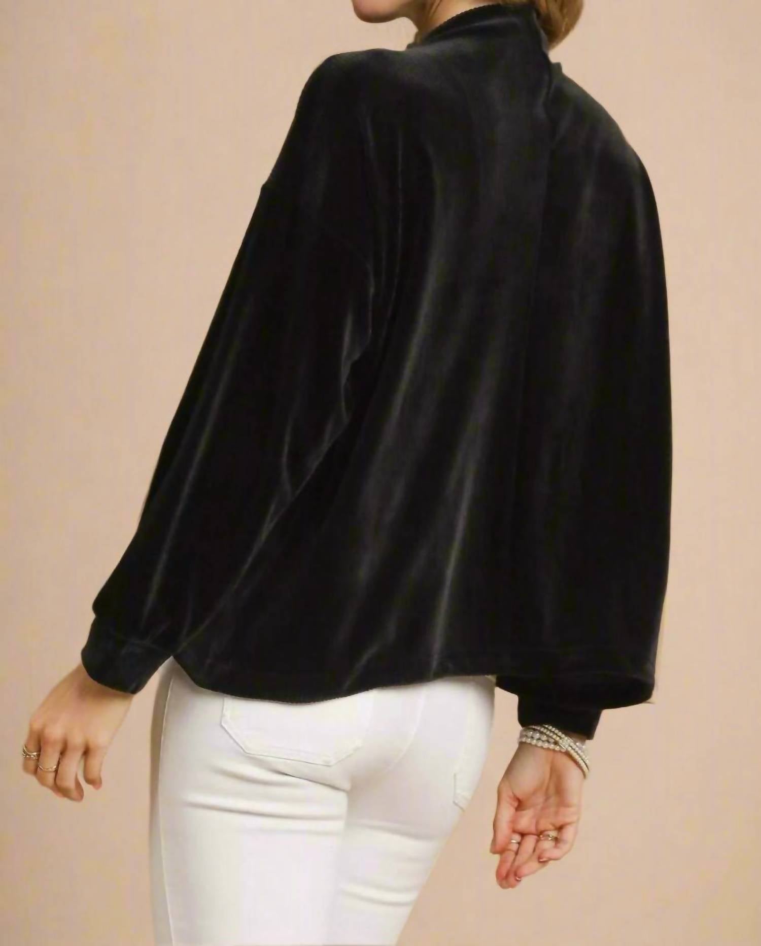 Umgee - Velvet Mock Neck Top