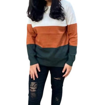 Shirley Stone - Color Block Off The Shoulder Sweater