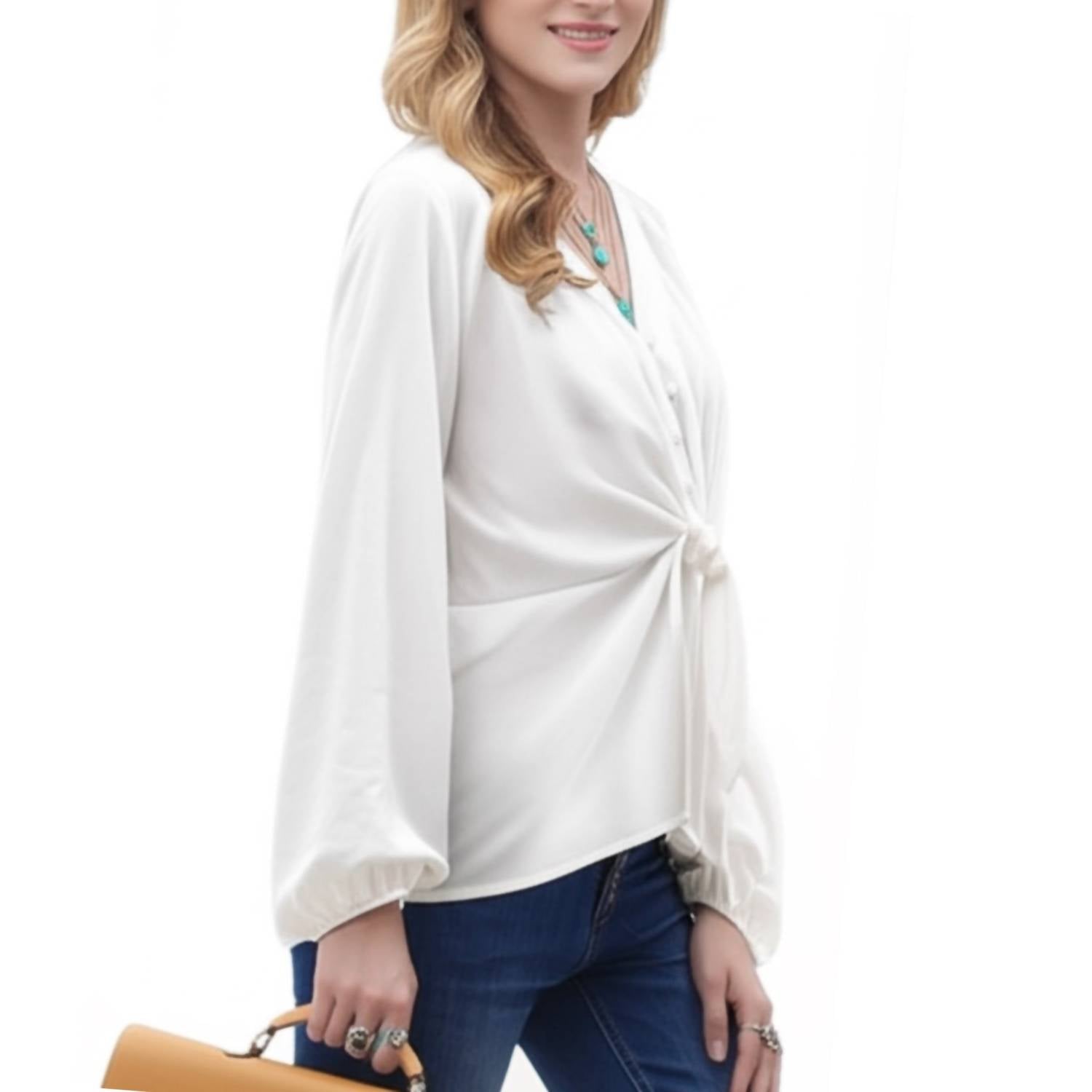 Icebird - Long Sleeve V Neck Blouse