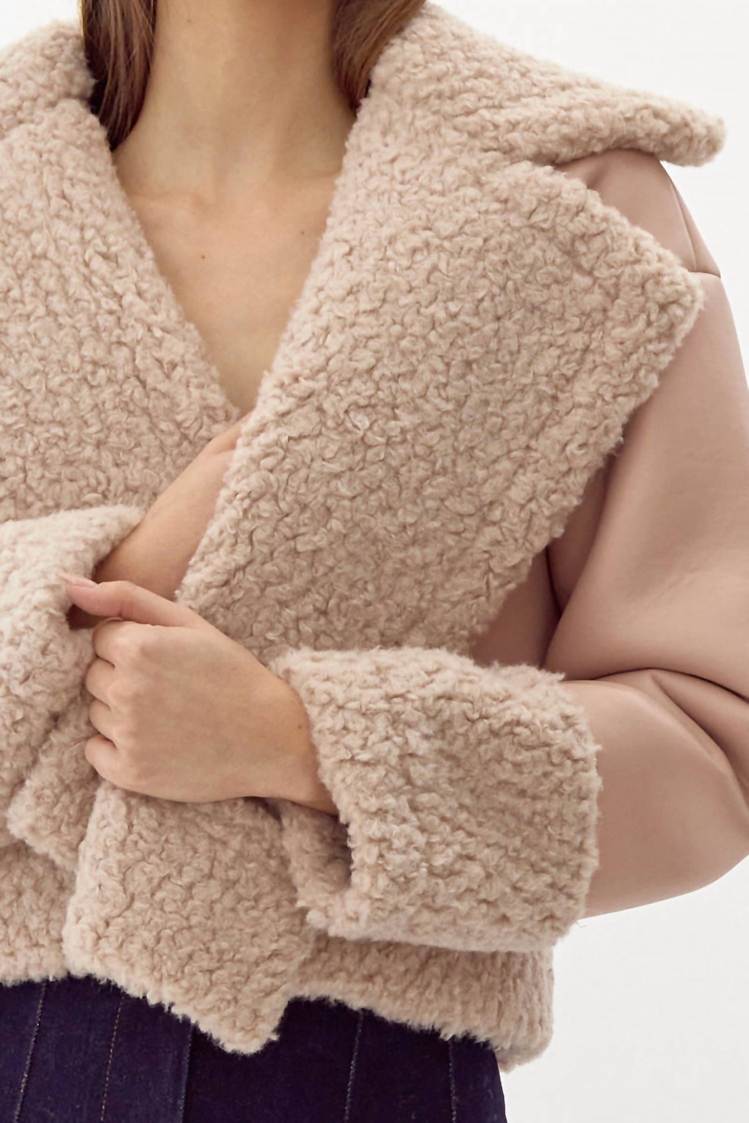 Adelyn Rae - Devin Faux Shearling Leather Jacket