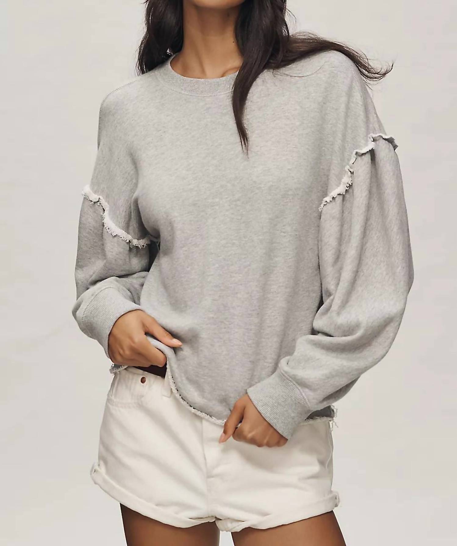 Nation LTD Shane Sweatshirt in heather grey 2 - women's top