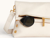 Hammitt Women's Leather Clutch Vip Medium Crossbody Bag in calla lily white brushed gold - women's bag - alternate view