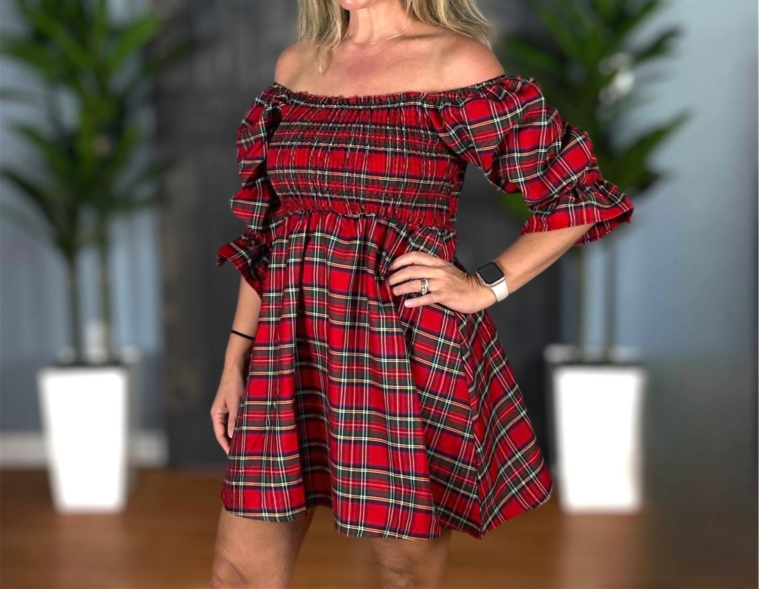Simply Southern - Plaid For The Holidays Mini Dress