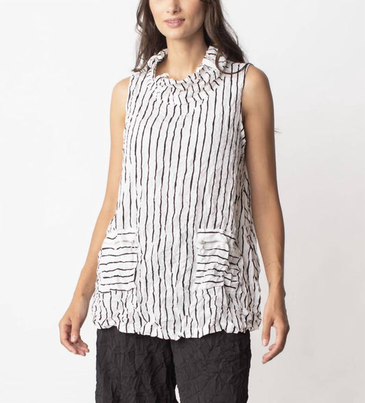 Liv By Habitat - Split Collar Tunic in Crimped Crepe de Chine