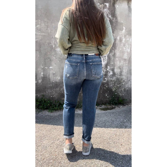 Judy Blue - Mid-rise Destroyed Boyfriend Jeans