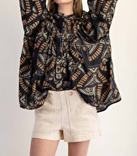 Ee:Some - Geometric Printed Blouse