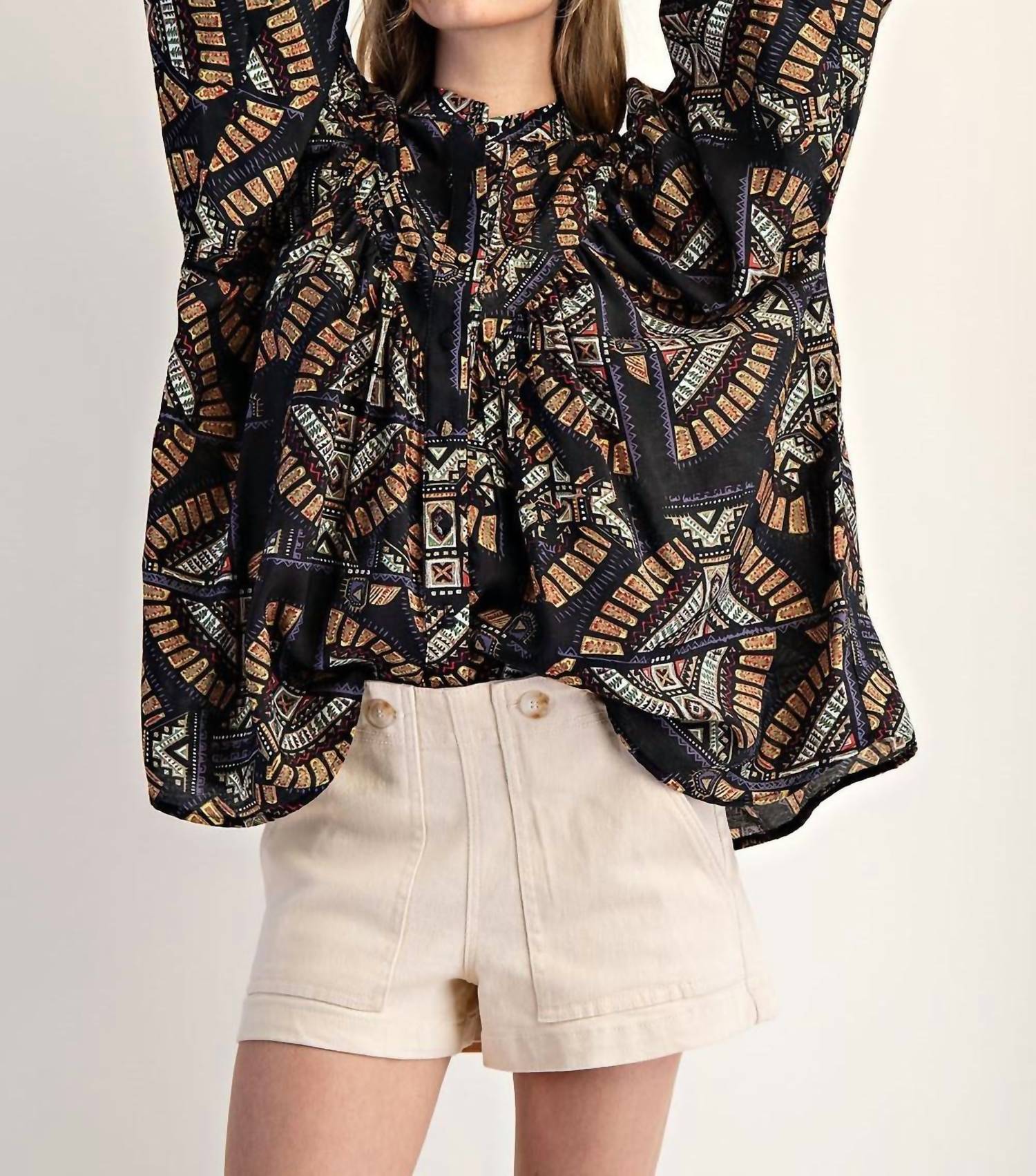 Ee:Some - Geometric Printed Blouse