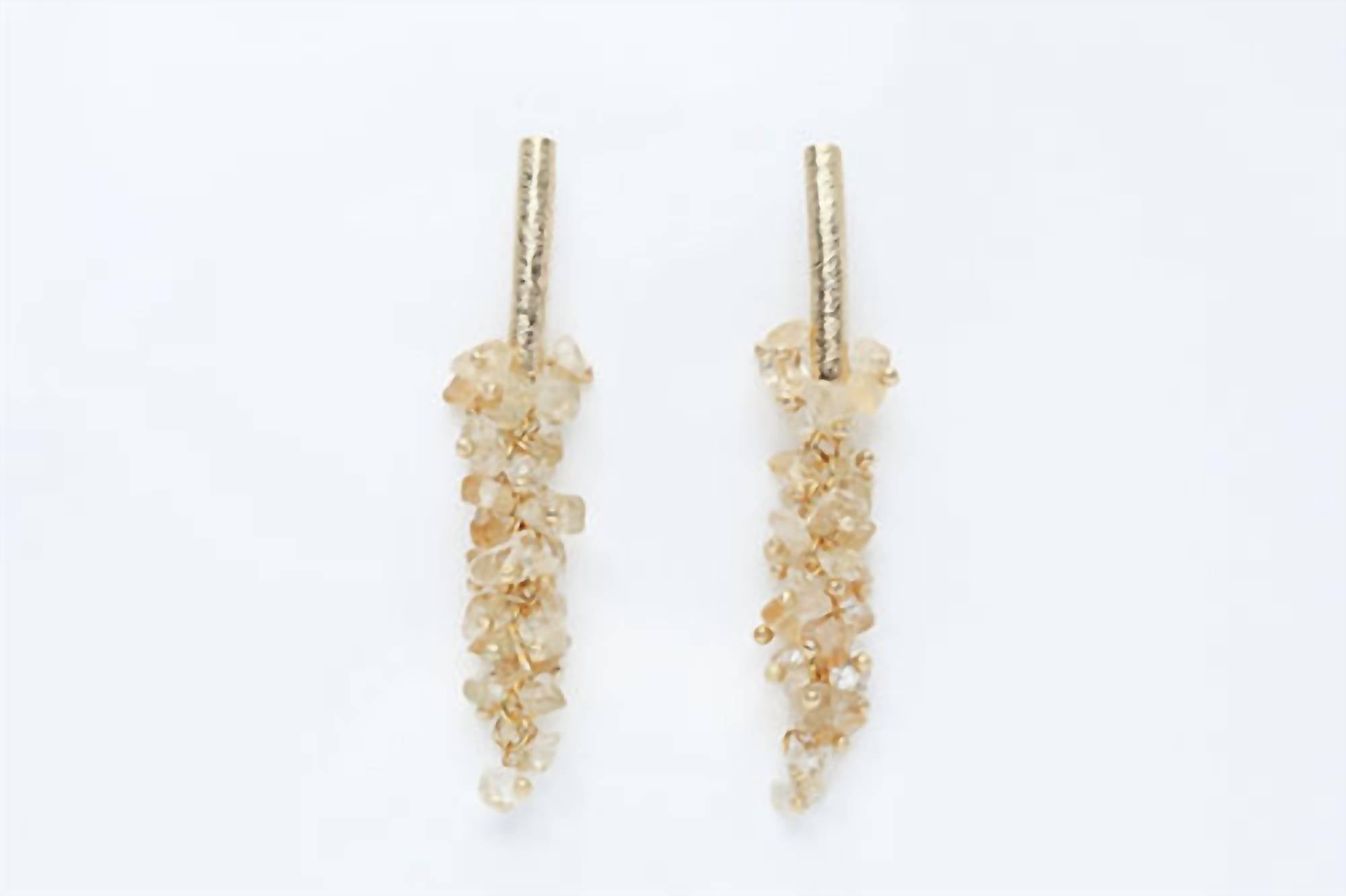Avenue Chic - Women's Citrine Grape Earrings