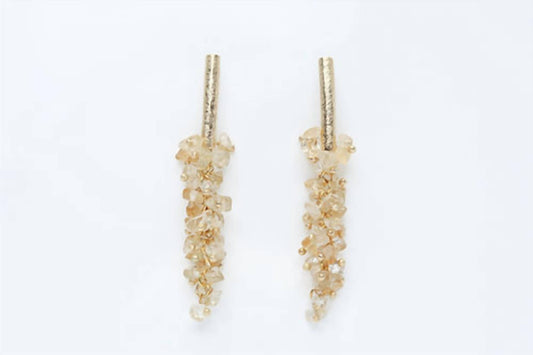 Avenue Chic - Women's Citrine Grape Earrings
