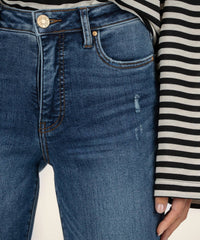 Kut From The Kloth - Reese High Rise Fab Ab Ankle Straight Raw Hem Jean
