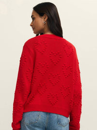 Z Supply All Yours Cardigan Top in kiss me red - women's cardigan - alternate view