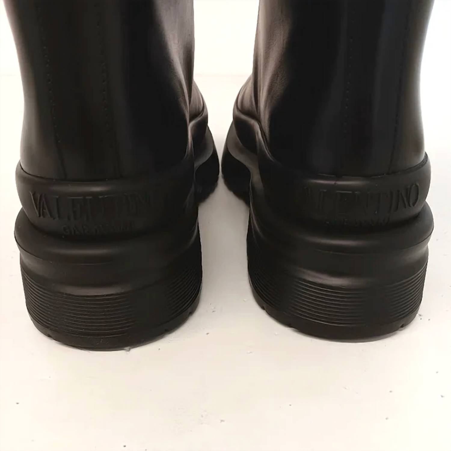 Valentino Garavani Men's Rockstud Almond Toe Ankle Boots in black - men's boots - view 9