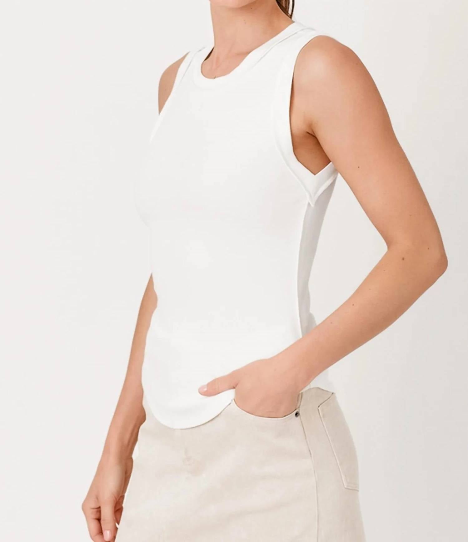 Mystree - Exposed Seaming Ribbed Tank Top
