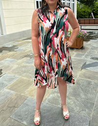 Apricot - High-low Shirt Mini Dress