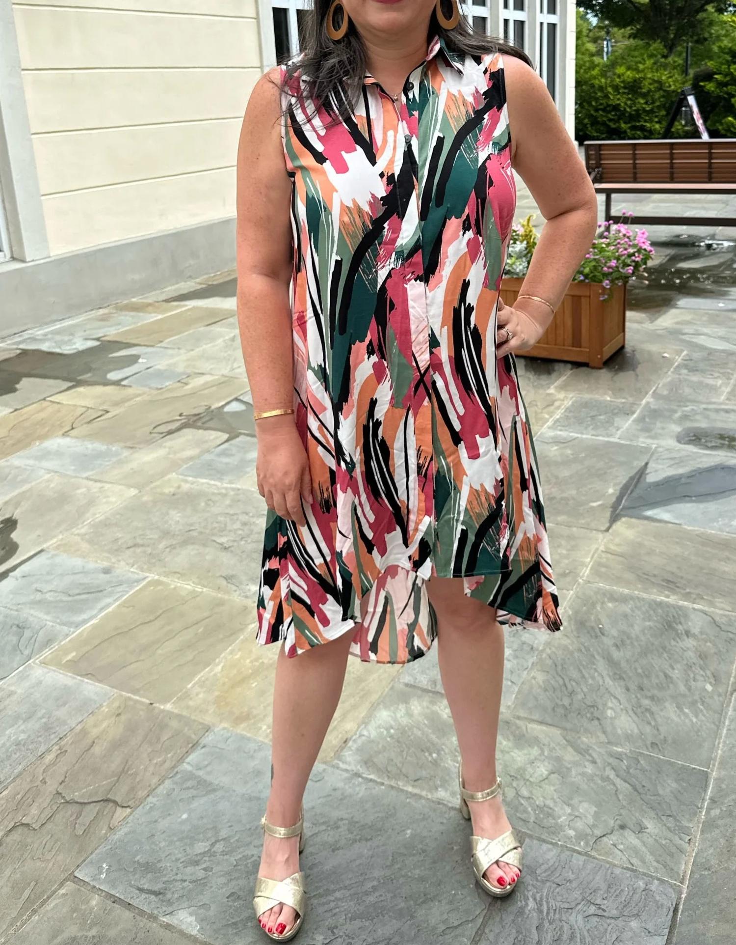 Apricot - High-low Shirt Mini Dress