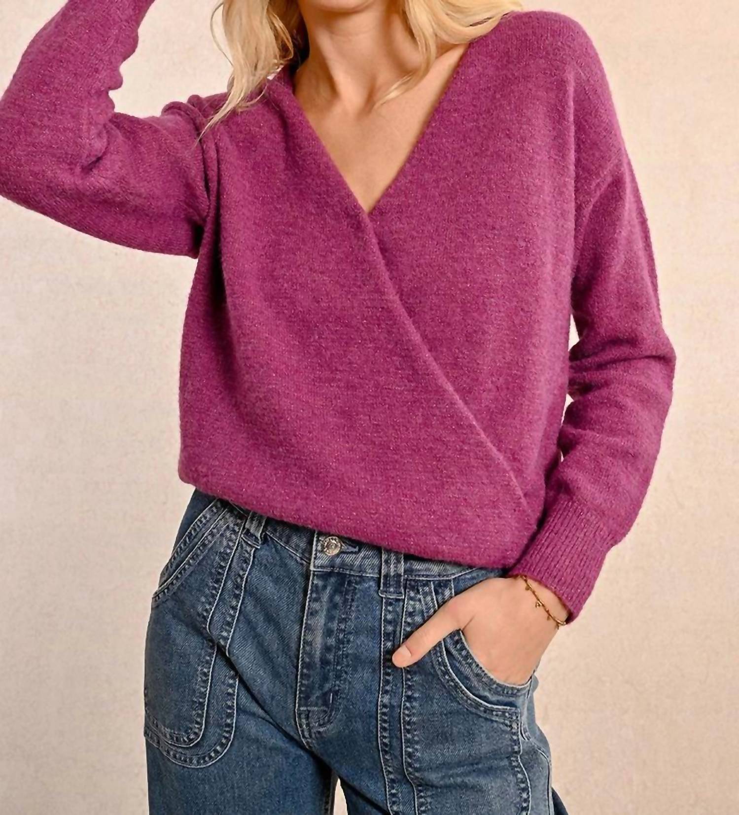 Molly Bracken - Soft Knit Wrap Sweater