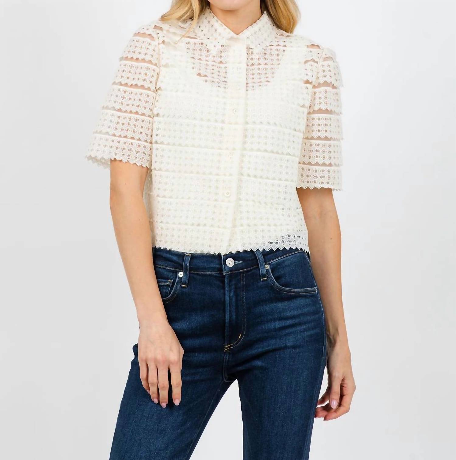 Frame - Lattice Crochet Blouse