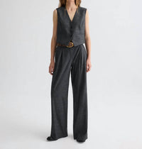 TWP Sulli Chevron Flannel Pants in medium heather grey - women's pants