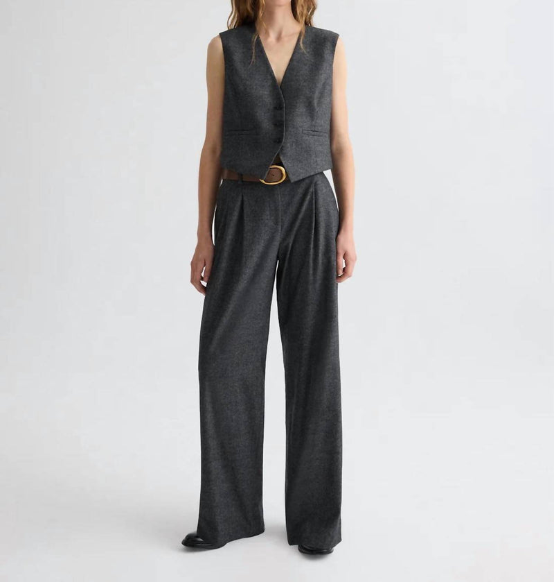 TWP Sulli Chevron Flannel Pants in medium heather grey - women's pants