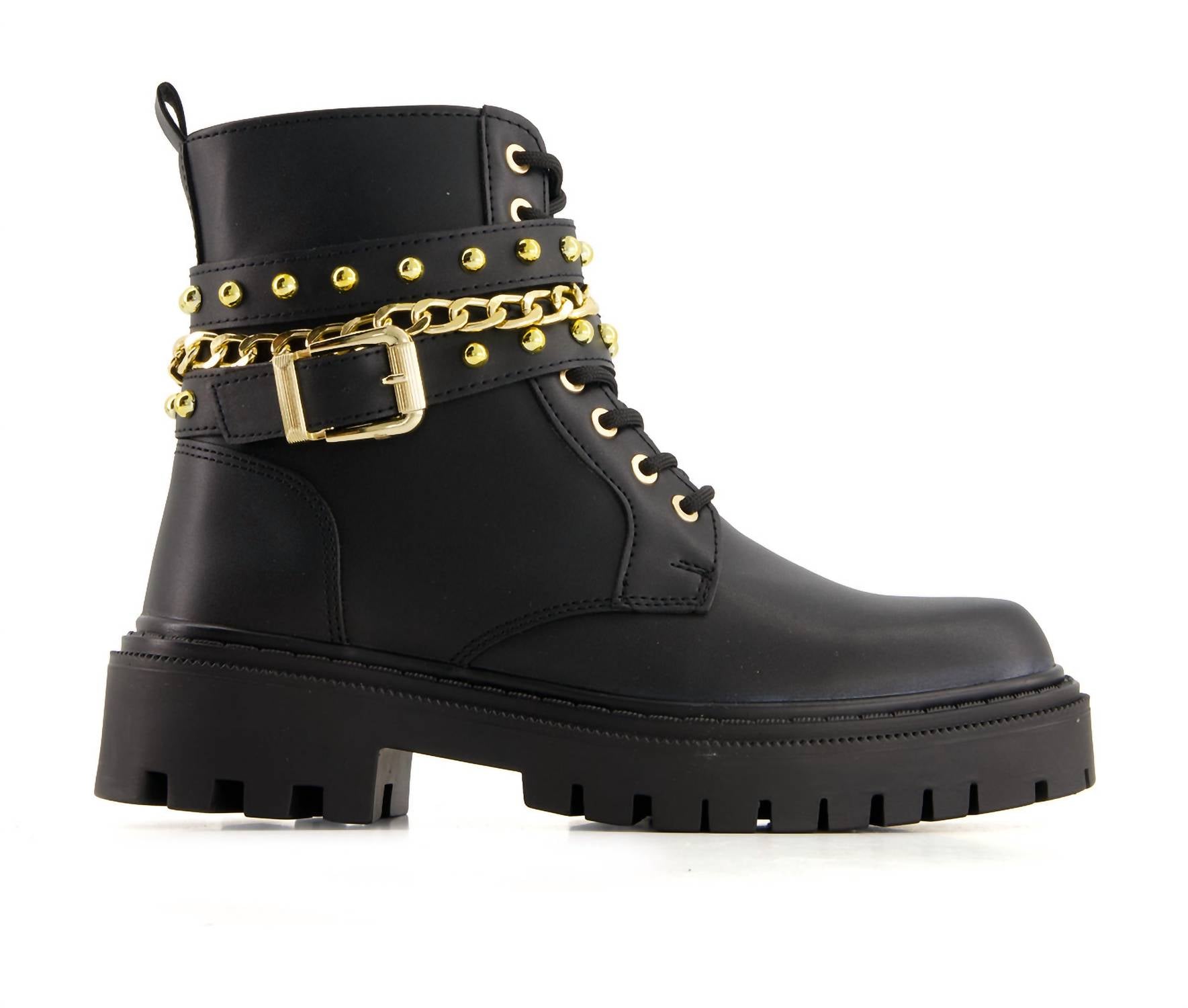 Andrea - Women's Chain Biker Boots