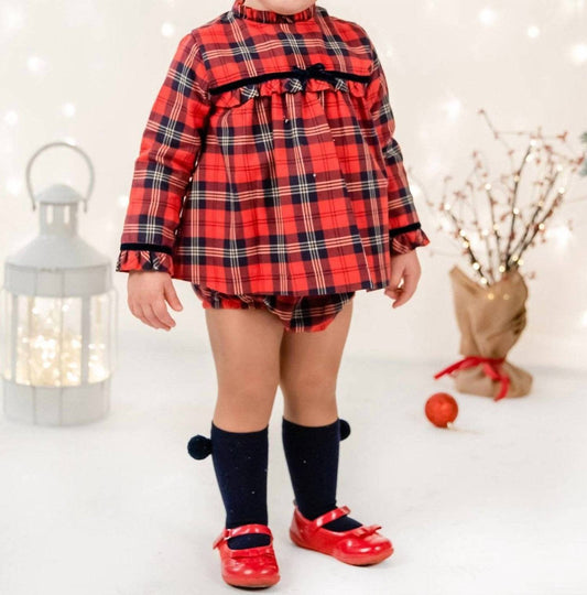 Minhon - Girl's Plaid Dress + Bloomer