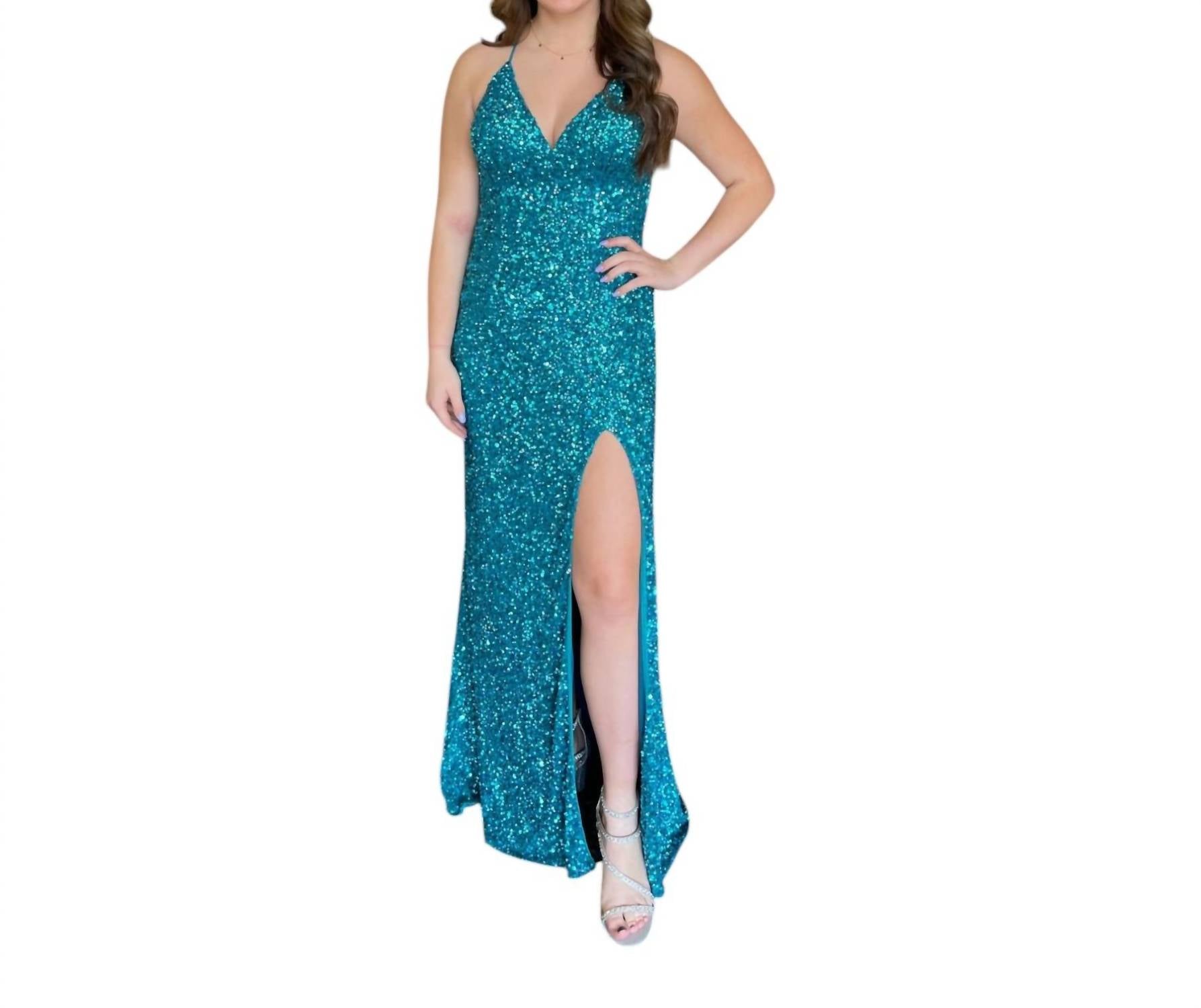 Chandalier - V Neck Slit Maxi Dress