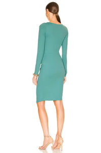 Susana Monaco - Wrap Bottom Long Sleeve Square Neck Mini Dress