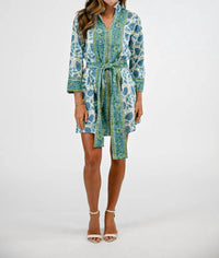 VICTORIA DUNN French Quarters Dress in blue lotus - women's dress - detail view
