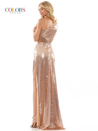 Colors Dress - Side Cutout Sequined Prom Gown