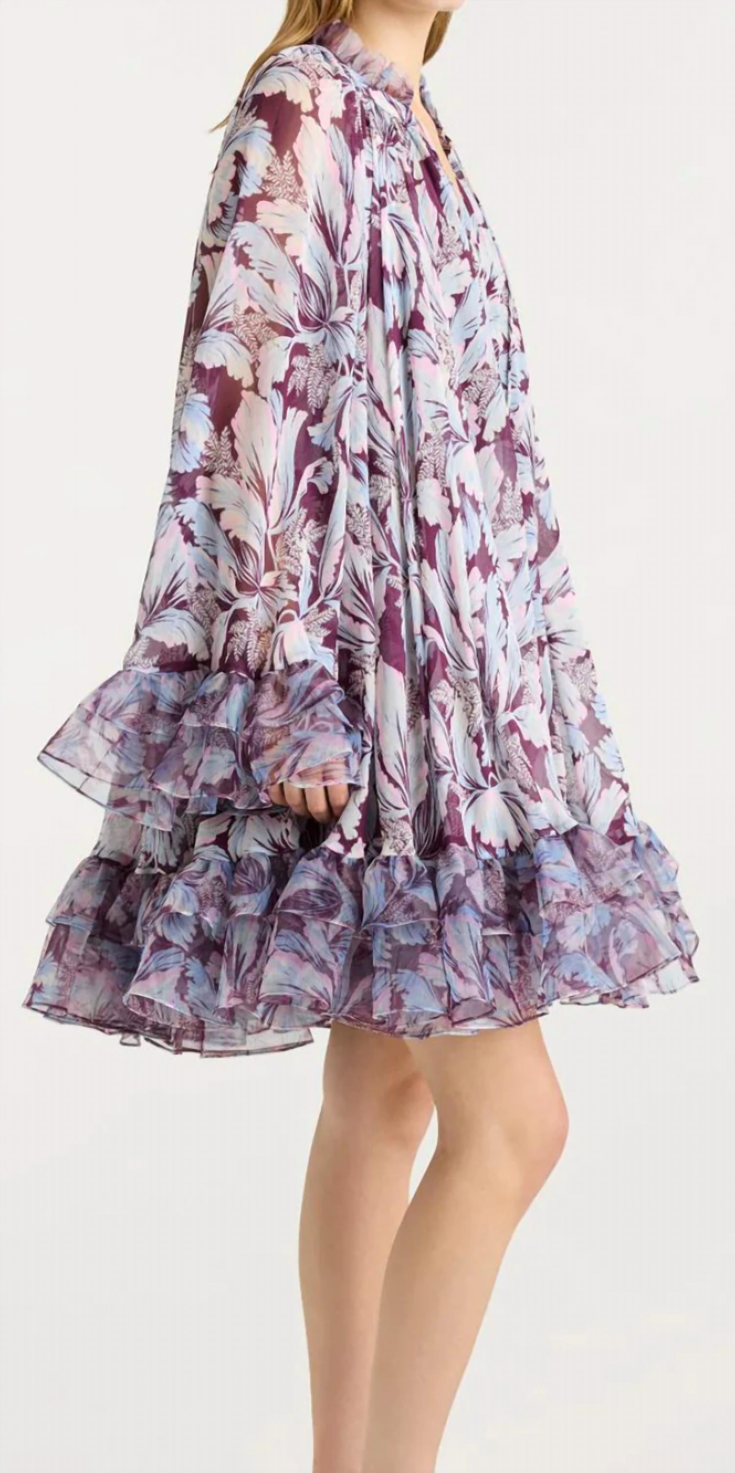 cinq a sept Tulip Clairette Dress in purple - women's dress - alternate view