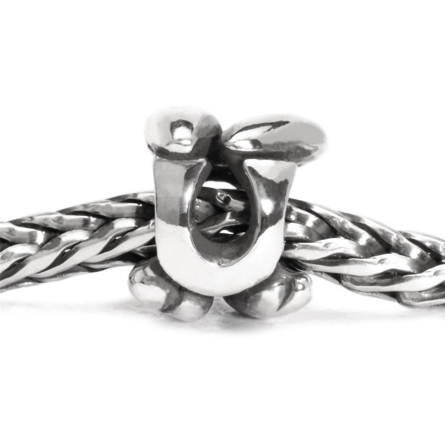 Trollbeads Letter U Sterling Bead in silver - women's jewelry - detail view