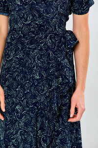 SARA CAMPBELL Eloise High-low Dress in navy paisley - women's dress - view 4