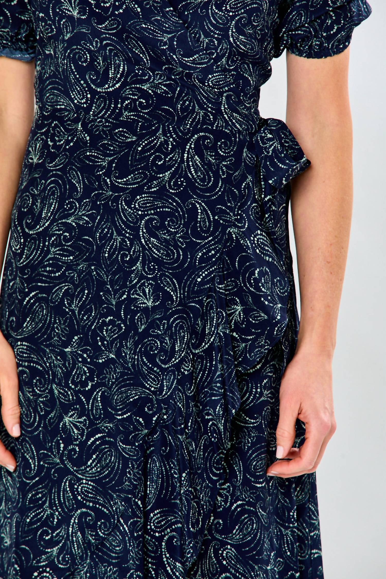 SARA CAMPBELL Eloise High-low Dress in navy paisley - women's dress - view 4