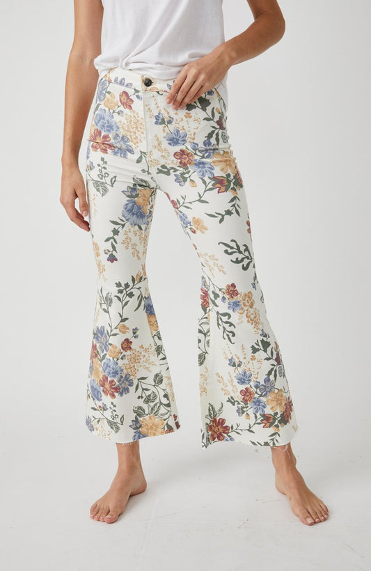 Youthquake Printed Crop Flare Jeans