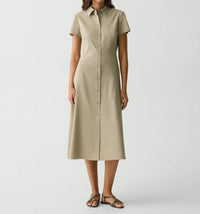 Theory - Short Sleeve Midi Shirt Dress